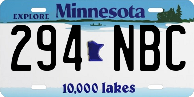 MN license plate 294NBC
