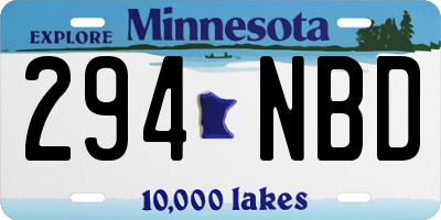 MN license plate 294NBD