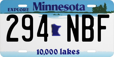 MN license plate 294NBF
