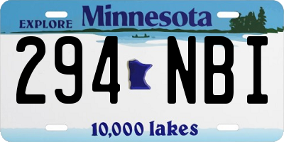 MN license plate 294NBI