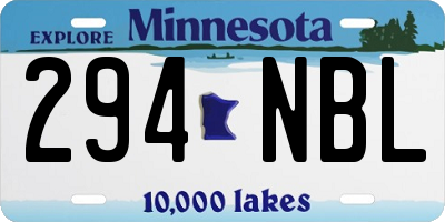 MN license plate 294NBL