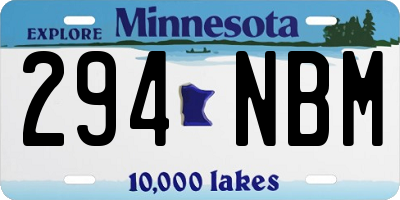 MN license plate 294NBM