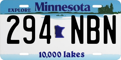 MN license plate 294NBN