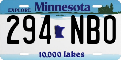MN license plate 294NBO