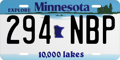 MN license plate 294NBP