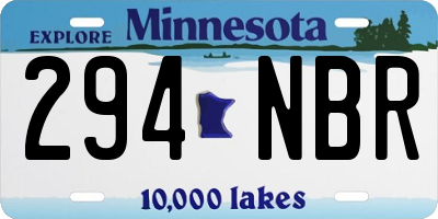 MN license plate 294NBR