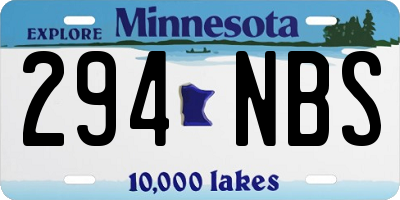 MN license plate 294NBS