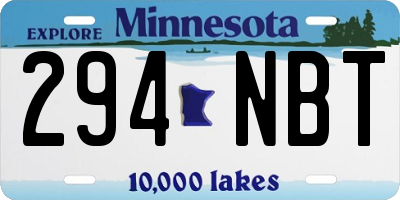 MN license plate 294NBT