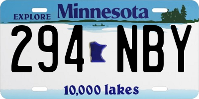 MN license plate 294NBY
