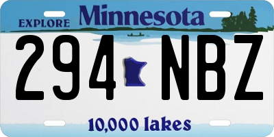 MN license plate 294NBZ