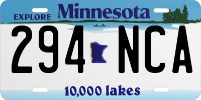 MN license plate 294NCA