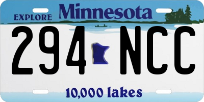 MN license plate 294NCC
