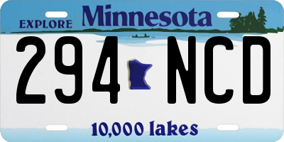 MN license plate 294NCD