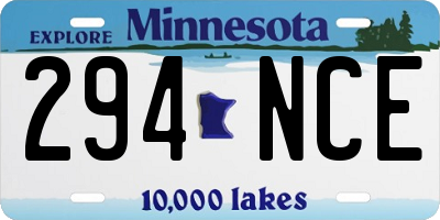 MN license plate 294NCE