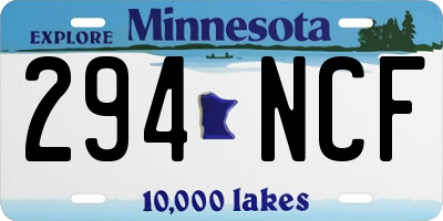 MN license plate 294NCF
