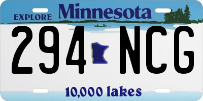 MN license plate 294NCG
