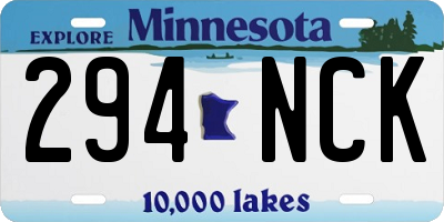 MN license plate 294NCK