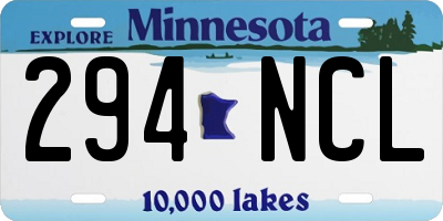 MN license plate 294NCL