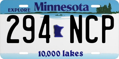 MN license plate 294NCP