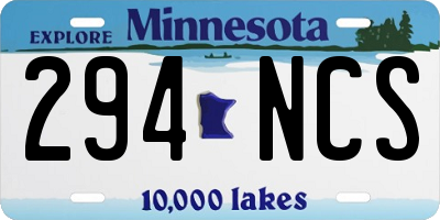 MN license plate 294NCS