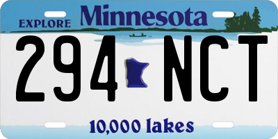 MN license plate 294NCT