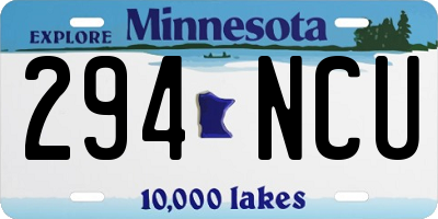 MN license plate 294NCU