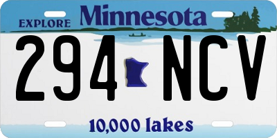 MN license plate 294NCV