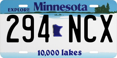 MN license plate 294NCX