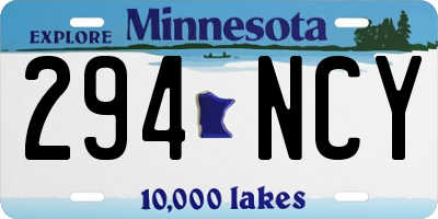 MN license plate 294NCY