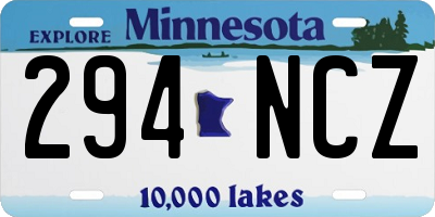 MN license plate 294NCZ