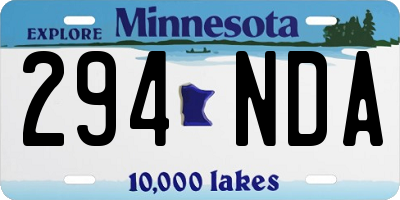 MN license plate 294NDA