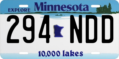 MN license plate 294NDD