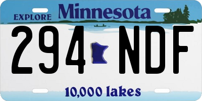 MN license plate 294NDF