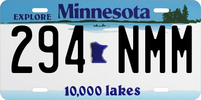 MN license plate 294NMM