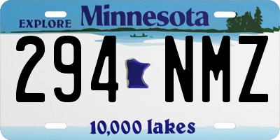 MN license plate 294NMZ