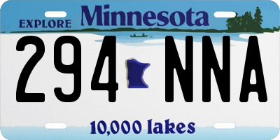 MN license plate 294NNA