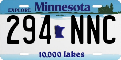 MN license plate 294NNC
