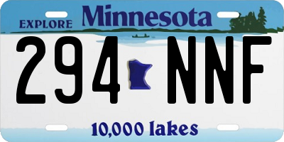MN license plate 294NNF