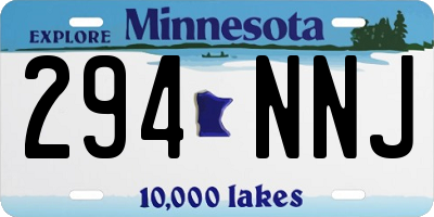 MN license plate 294NNJ
