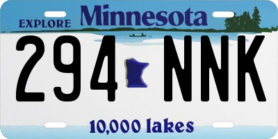 MN license plate 294NNK