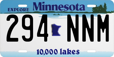 MN license plate 294NNM