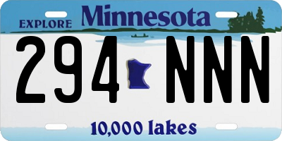 MN license plate 294NNN