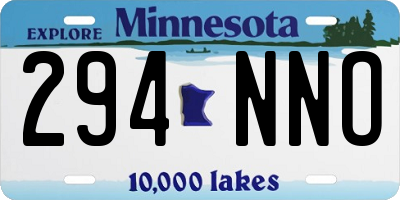 MN license plate 294NNO