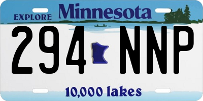 MN license plate 294NNP