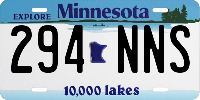 MN license plate 294NNS