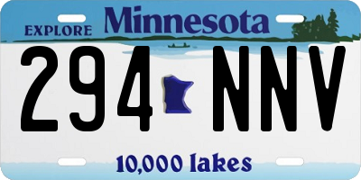 MN license plate 294NNV