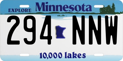 MN license plate 294NNW