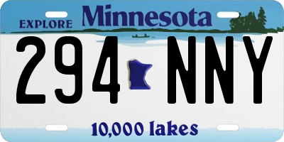 MN license plate 294NNY