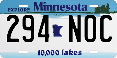 MN license plate 294NOC