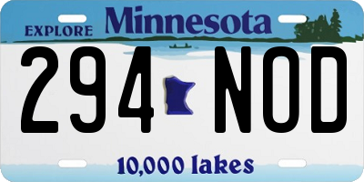 MN license plate 294NOD